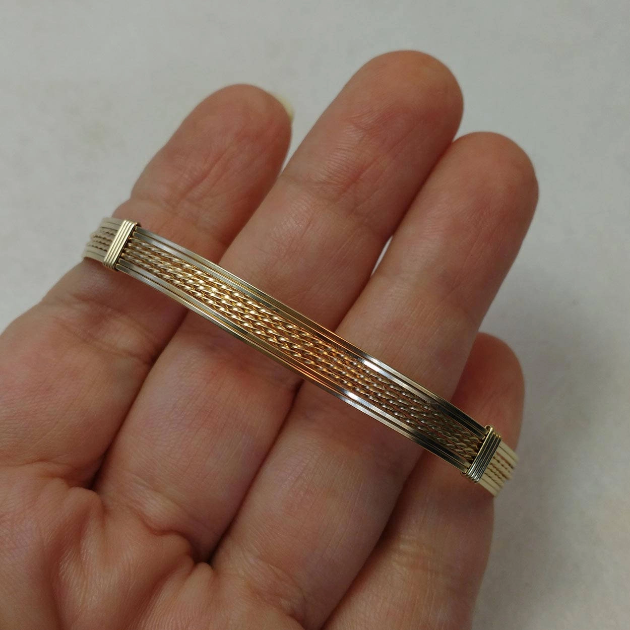 8-strand Gold Filled Wire Wrapped Stackable Bracelet  SSTTTTSS Meditation Aids Modern View