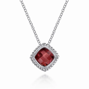 925 Sterling Silver Bujukan Garnet Pendant Necklace Sparkle Boost