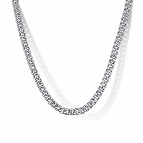 925 Sterling Silver Solid Men's Cuban Link Chain Necklace Stylish Line