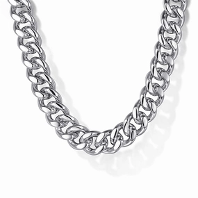 Handmade Craft Vibrant Highlight 925 Sterling Silver Solid Mens Diamond Cut Cuban Link Chain Necklace