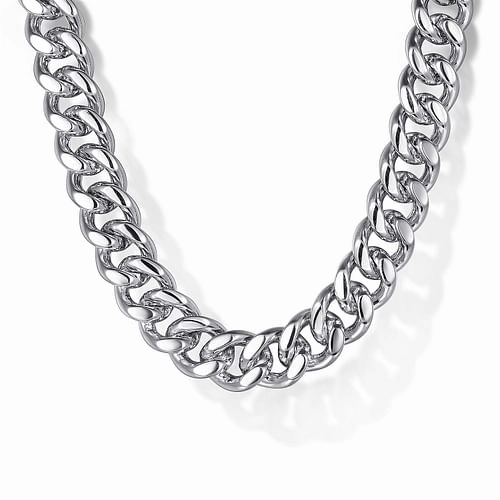 Handmade Craft Vibrant Highlight 925 Sterling Silver Solid Mens Diamond Cut Cuban Link Chain Necklace