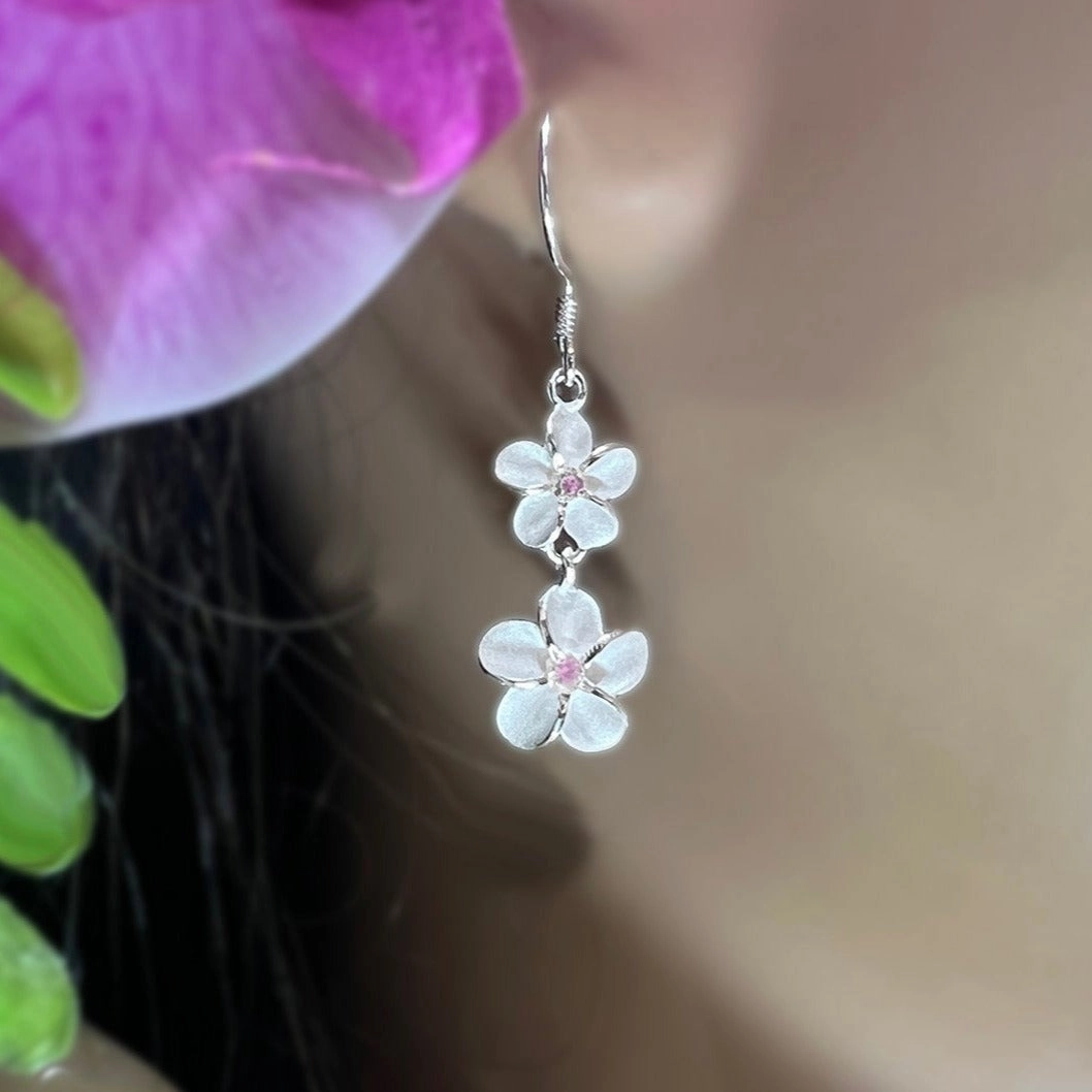 Fashionable Option Sophisticated Ornament ??Elua Plumeria Dangle Earrings