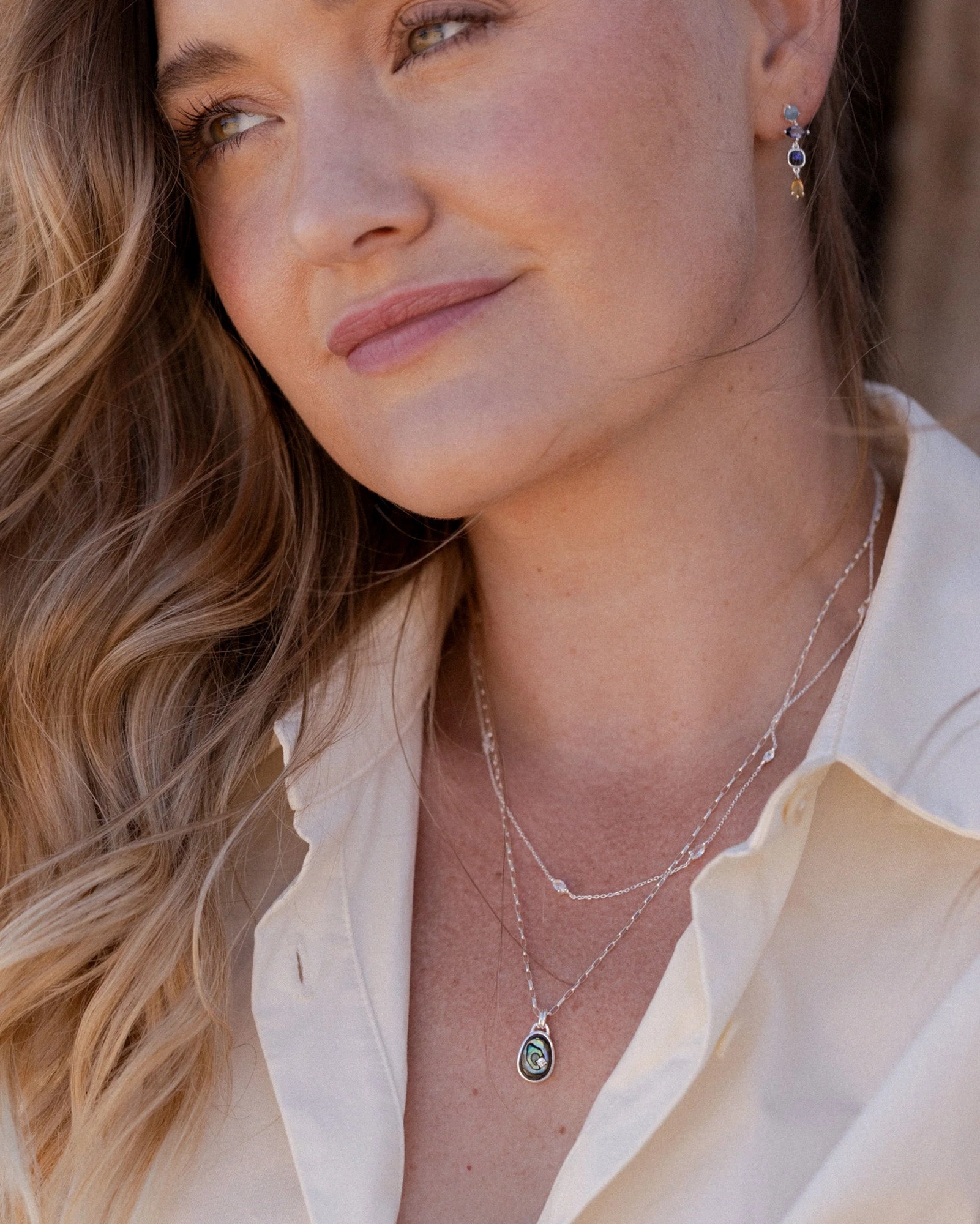 Golden Accent Sculpted Sparkle Abalone Canyon Charm