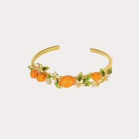 Golden Plum Flower Cuff Discreet Opulence Continental Style