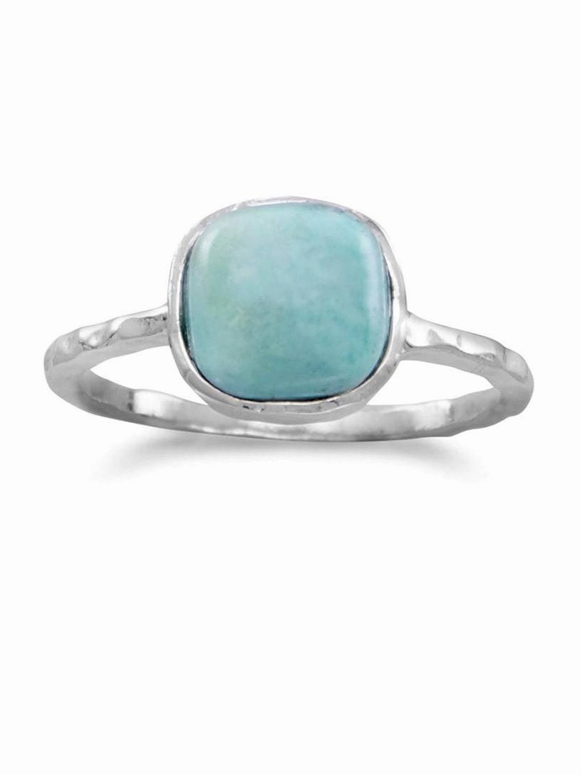 Pearlescent Finish Engagement Ring Cubic Zirconia Solitaire and on Band Rhodium on Sterling Silver