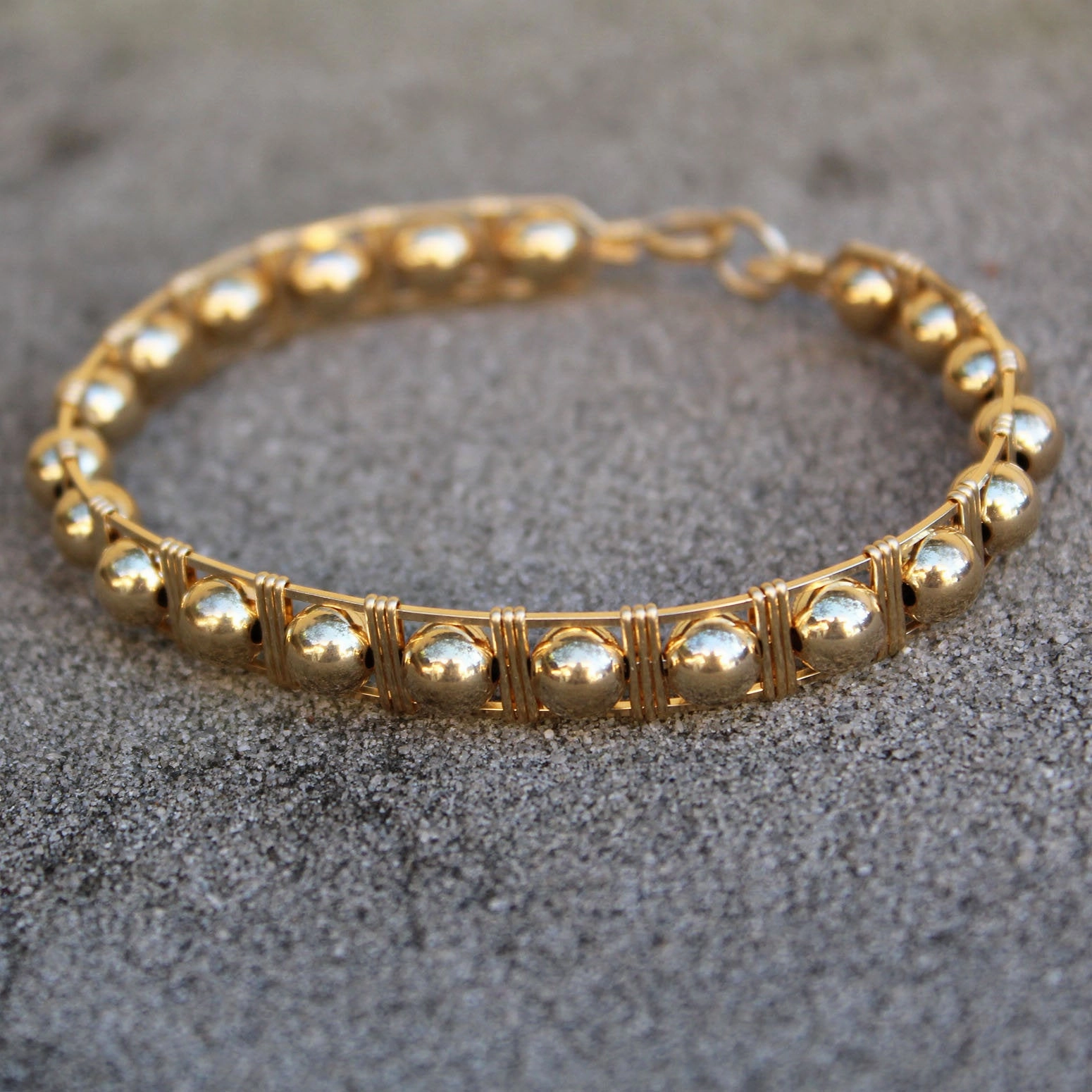 All Bead Bar Style Gold Filled Beads Wire Wrapped Bracelet Cultural Motifs Popular Pick