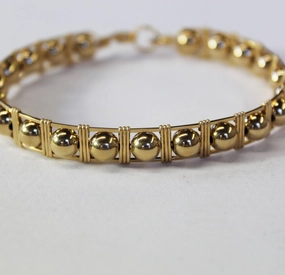 Gift-Wrapped All Bead Bar Style Gold Filled Beads Wire Wrapped Bracelet