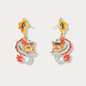 Glamorous Jewelry Dynamic Accent Zodiac Dragon Wintersweet Earrings