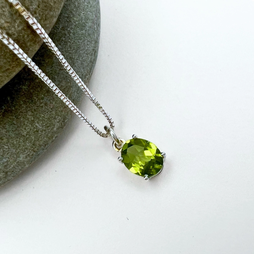 Formal Attire Holiday Party Oval Stone Sterling Silver Pendant