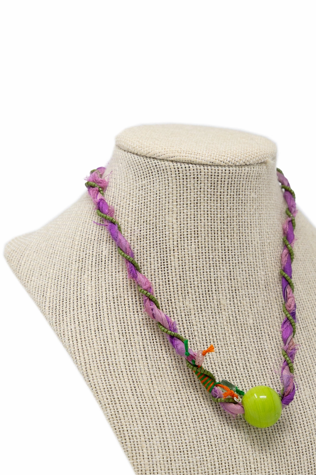 Purple   Green Twist Necklace Seasonal Mood Artisan Style