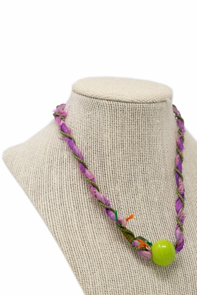Purple   Green Twist Necklace Seasonal Mood Artisan Style