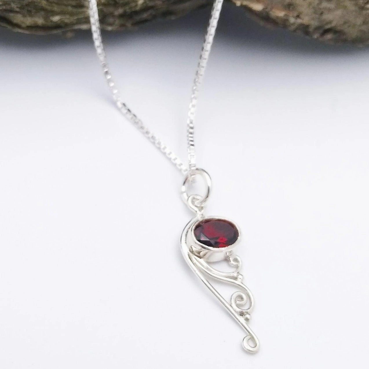 Sterling Silver Pendant with Stone Clean Accent
