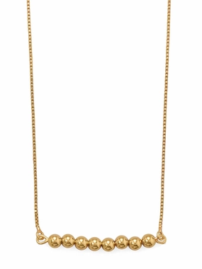 Polished Bead Bar Necklace Gold-plated Sterling Silver Adjustable Box Chain Minimal Fashion Signature Accent