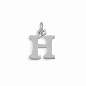 Alphabet Letter H Charm Sterling Silver - Made in the USA Opulent Radiance