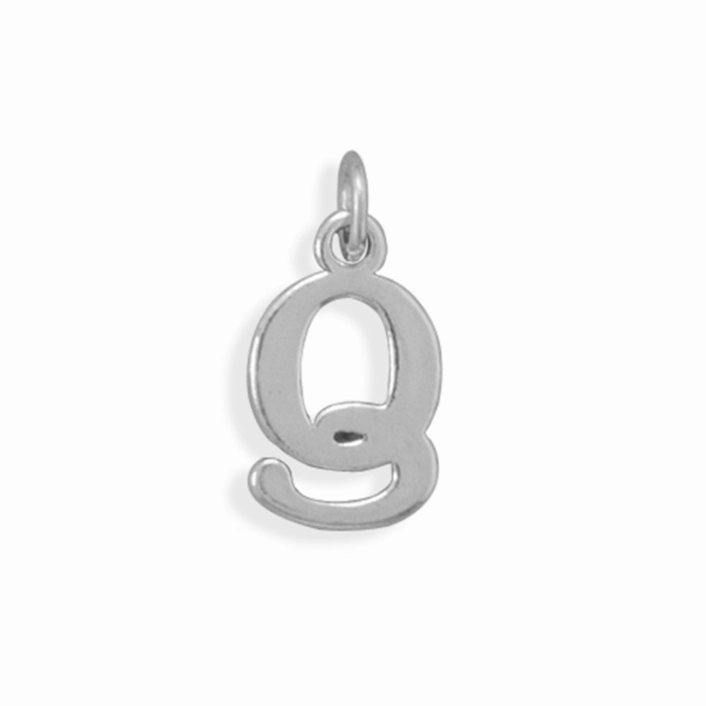Alphabet Letter Q Charm Sterling Silver - Made in the USA Romantic Fashion Party Ready