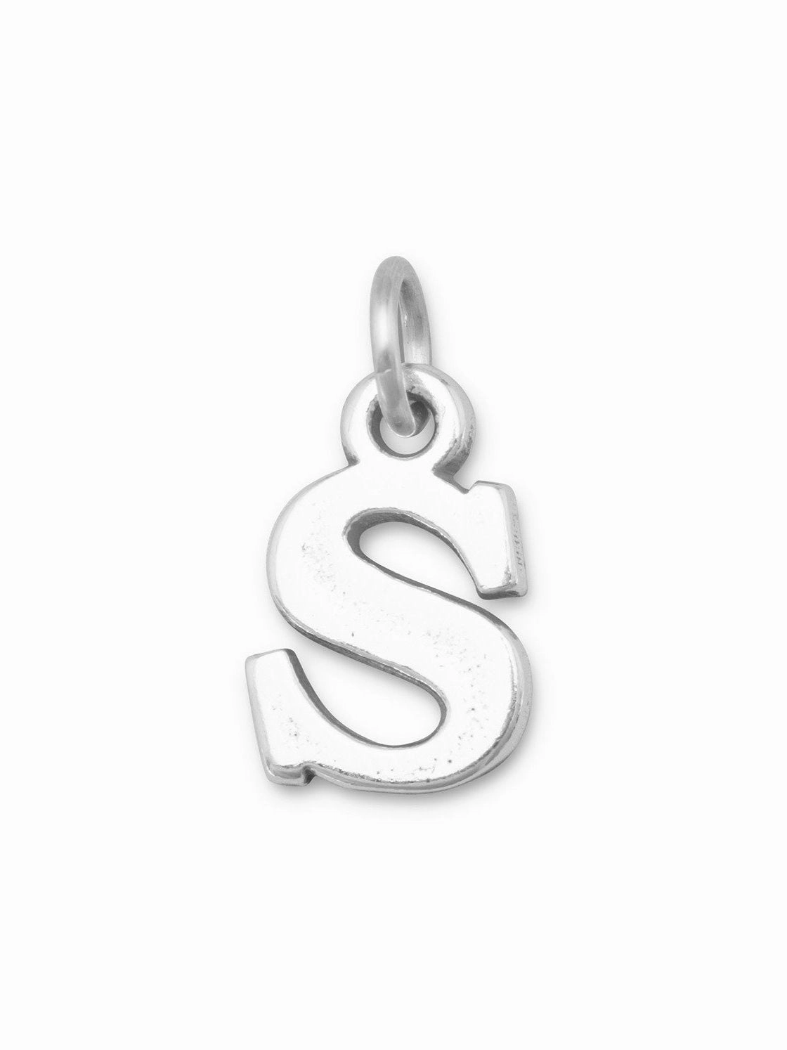 Outdoor Light Alphabet Letter S Charm Sterling Silver - Made in the USA