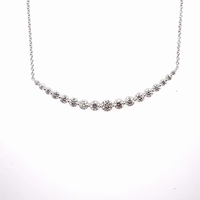 Bremer Jewelry 18K White Gold Round Shape Diamonds 18K White Gold Necklace (1.90ctw) Superb Item Weekend Outfit