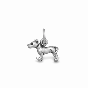 American Staffordshire Terrier Pit Bull Charm Sterling Silver - Small 12x13mm Refined Elegance