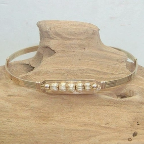 5 Little Beads Fluted Gold Filled Beads Wire Wrapped Bracelet Customer Loved Valuable Asset