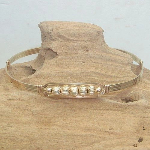 5 Little Beads Fluted Gold Filled Beads Wire Wrapped Bracelet Customer Loved Valuable Asset