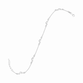 Day Look Custom Jewelry Design Anklet with Chain and Dolphins Sterling Silver Adjustable Length