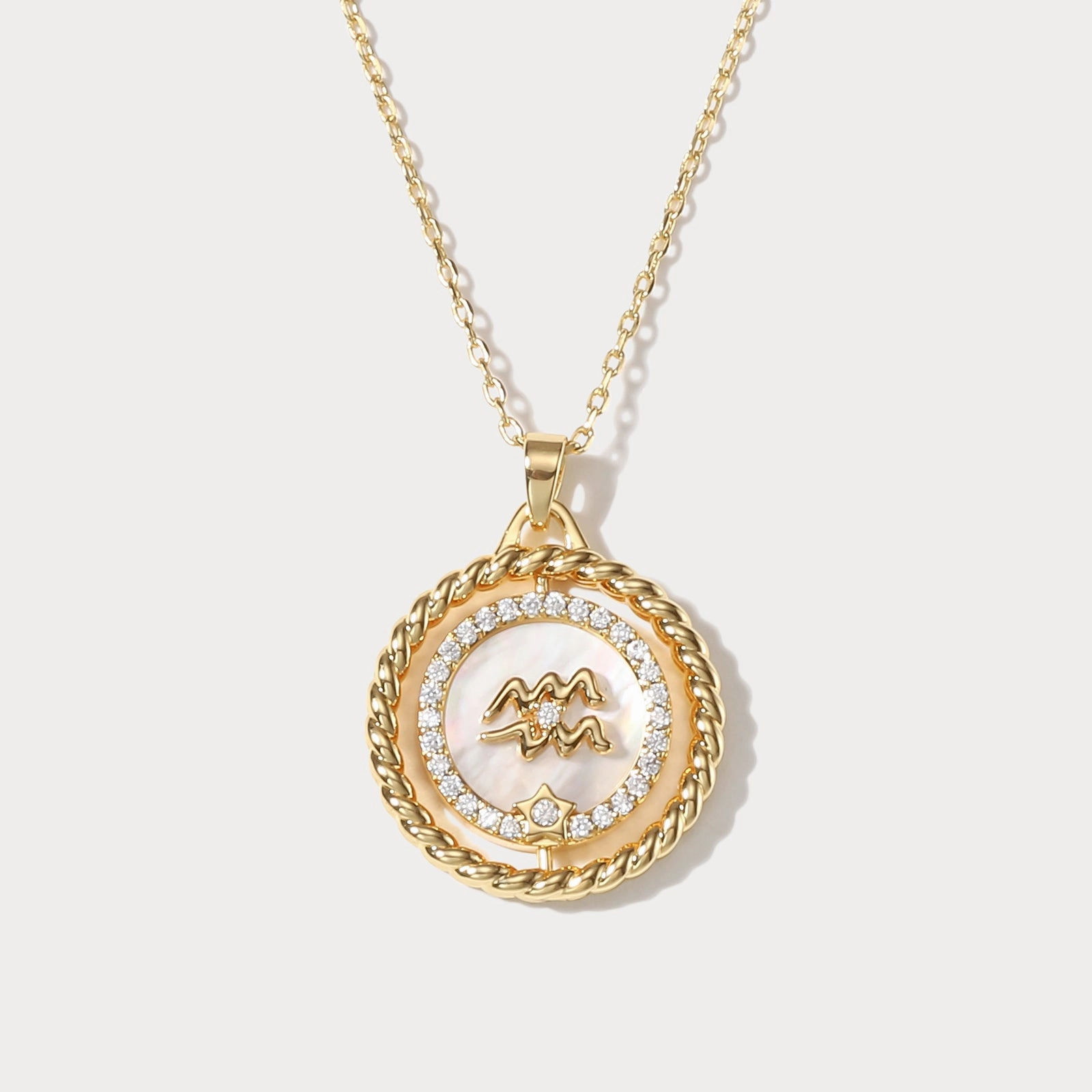 Travel Essential Gift For Her Aquarius Galaxy Constellation Pendant Necklace