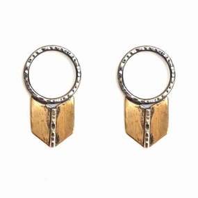Archer Studs - Sterling Silver   Brass Contemporary Style