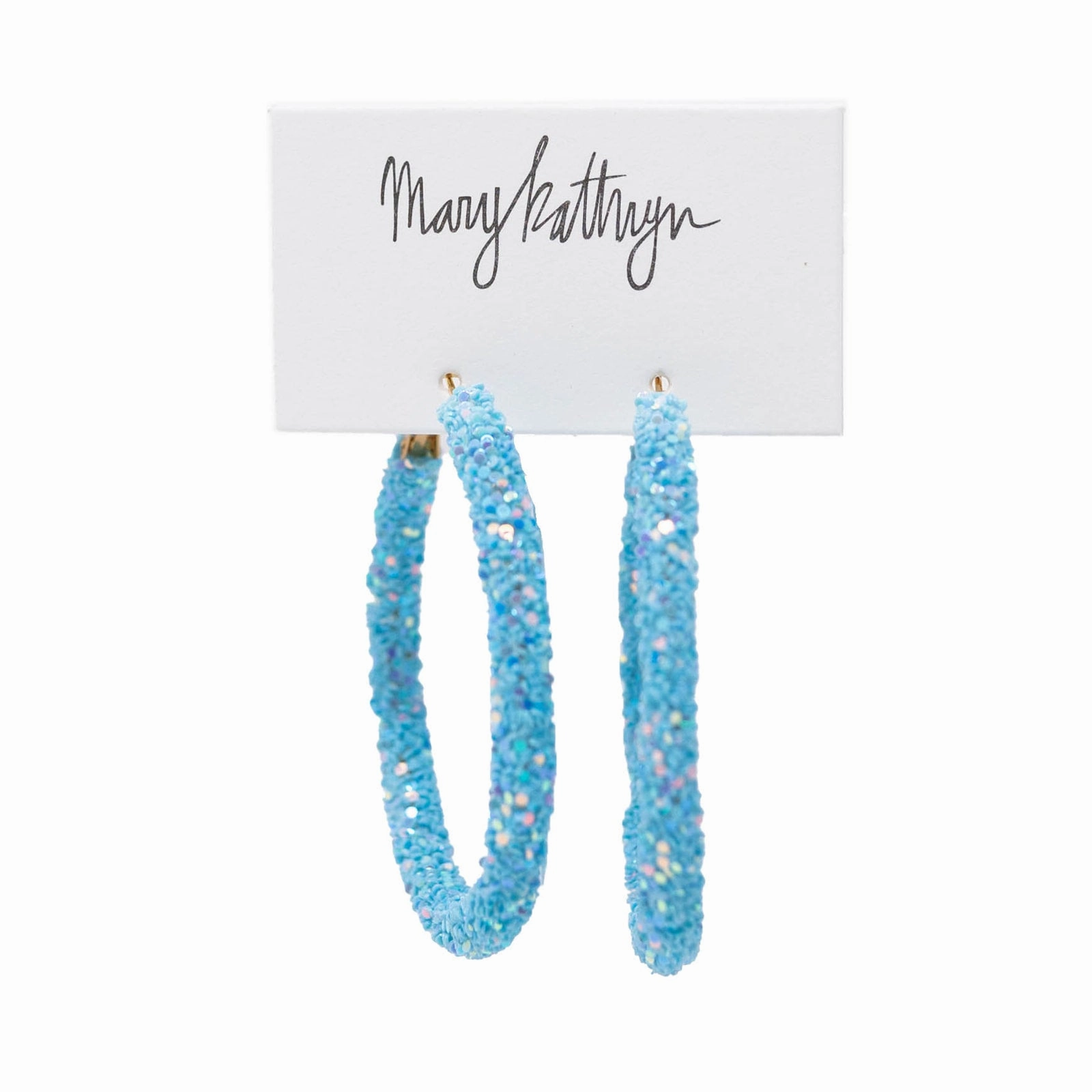Tiny Piece High-Quality Design Arctic Blue Glitter Hoops