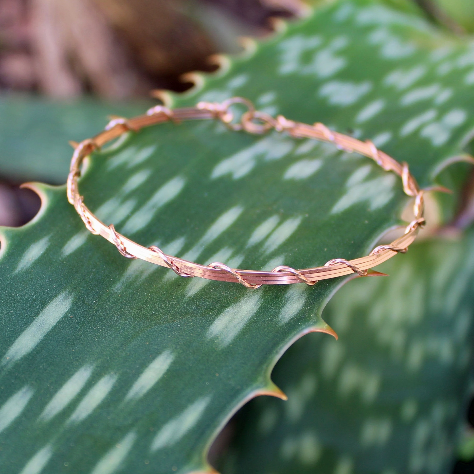 Quick Favorite 14kt Rose Pink Gold Filled Wire Wrapped Stackable Bracelet  SSSwa