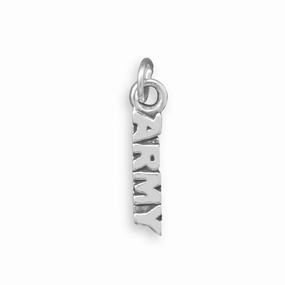 Army Charm Sterling Silver Retro Inspired Styled Finish