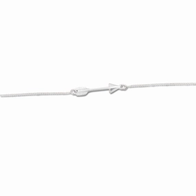 Arrow Ankle Bracelet Anklet Chain Sterling Silver Adjustable Length, 9 Vibrant Sparkle Signature Detail