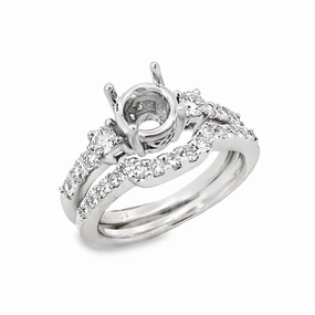 Kirkland Jewelry Estate | 14K White Gold Wedding Set Cozy Look Formal Look