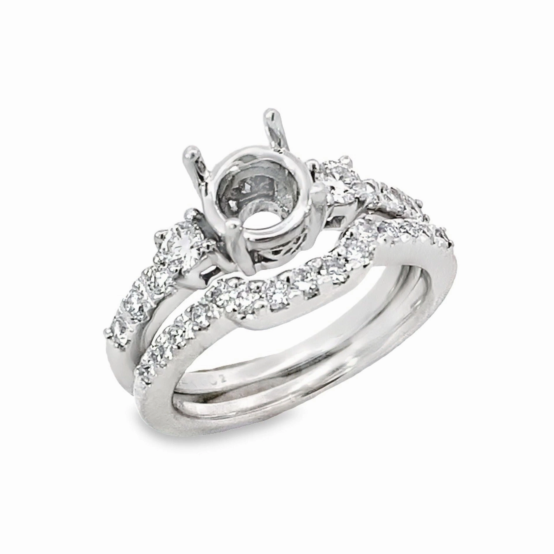 Kirkland Jewelry Estate | 14K White Gold Wedding Set Cozy Look Formal Look