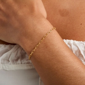 Delightful Mixes Go-To Item Textured Paperclip Chain Bracelet