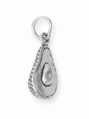 Party Outfit Minimalist Piece Avocado Charm 3D Half Sterling Silver