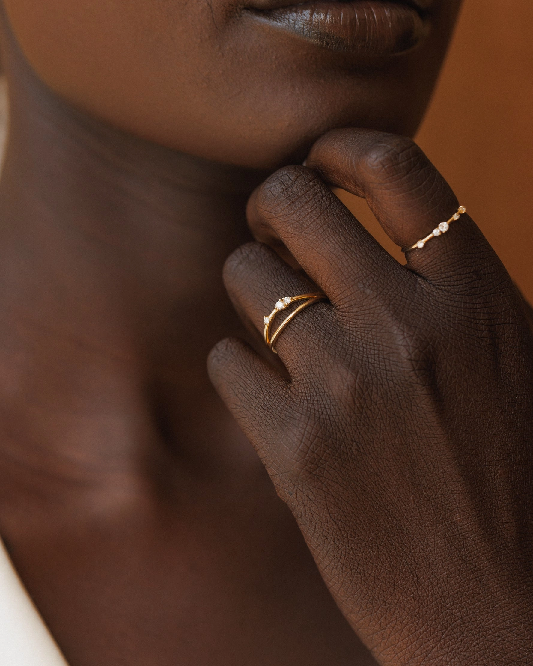 Eclipse Diamond Ring Unique Shape Formal Night