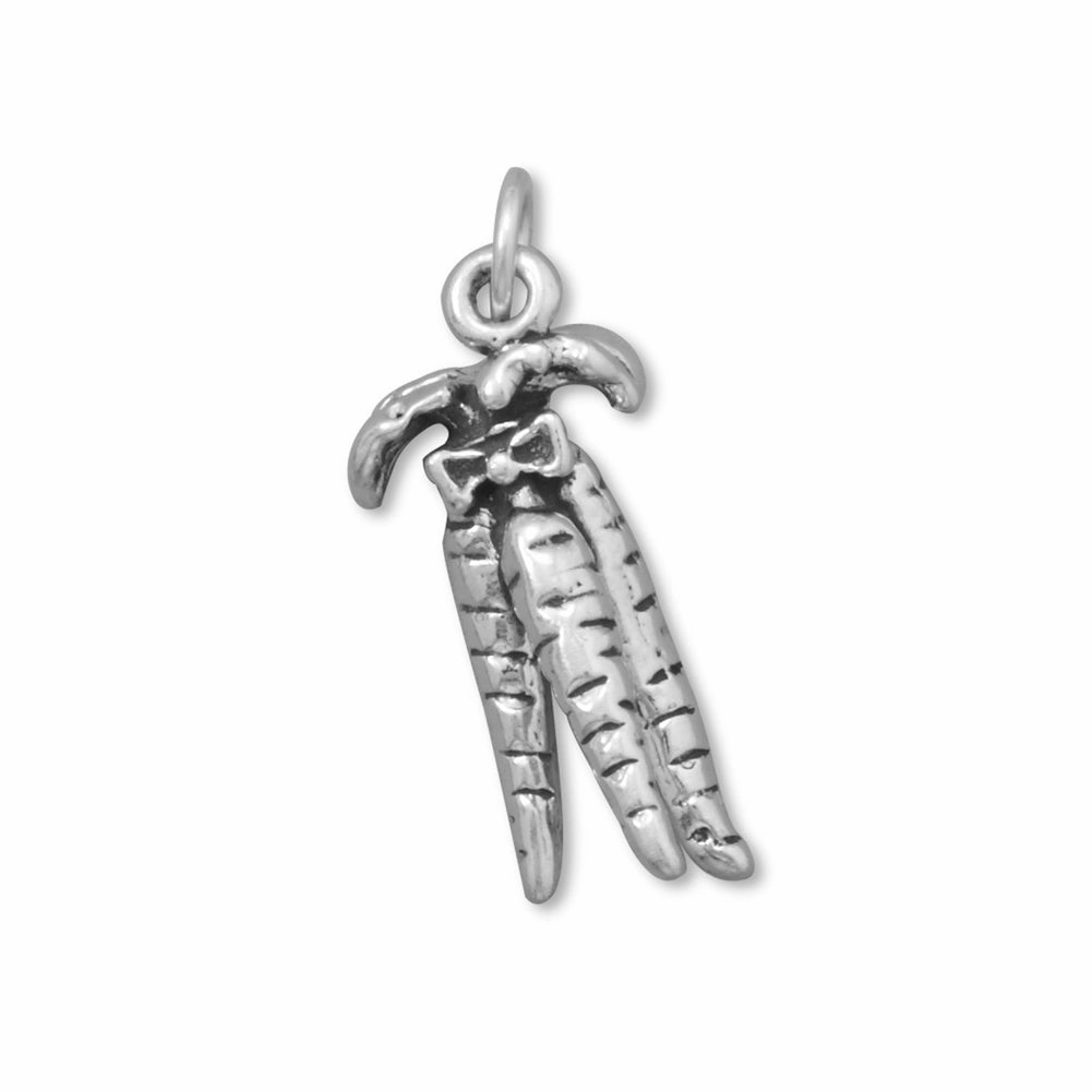 Crisp Finish Luxe Craft Carrots Charm Sterling Silver