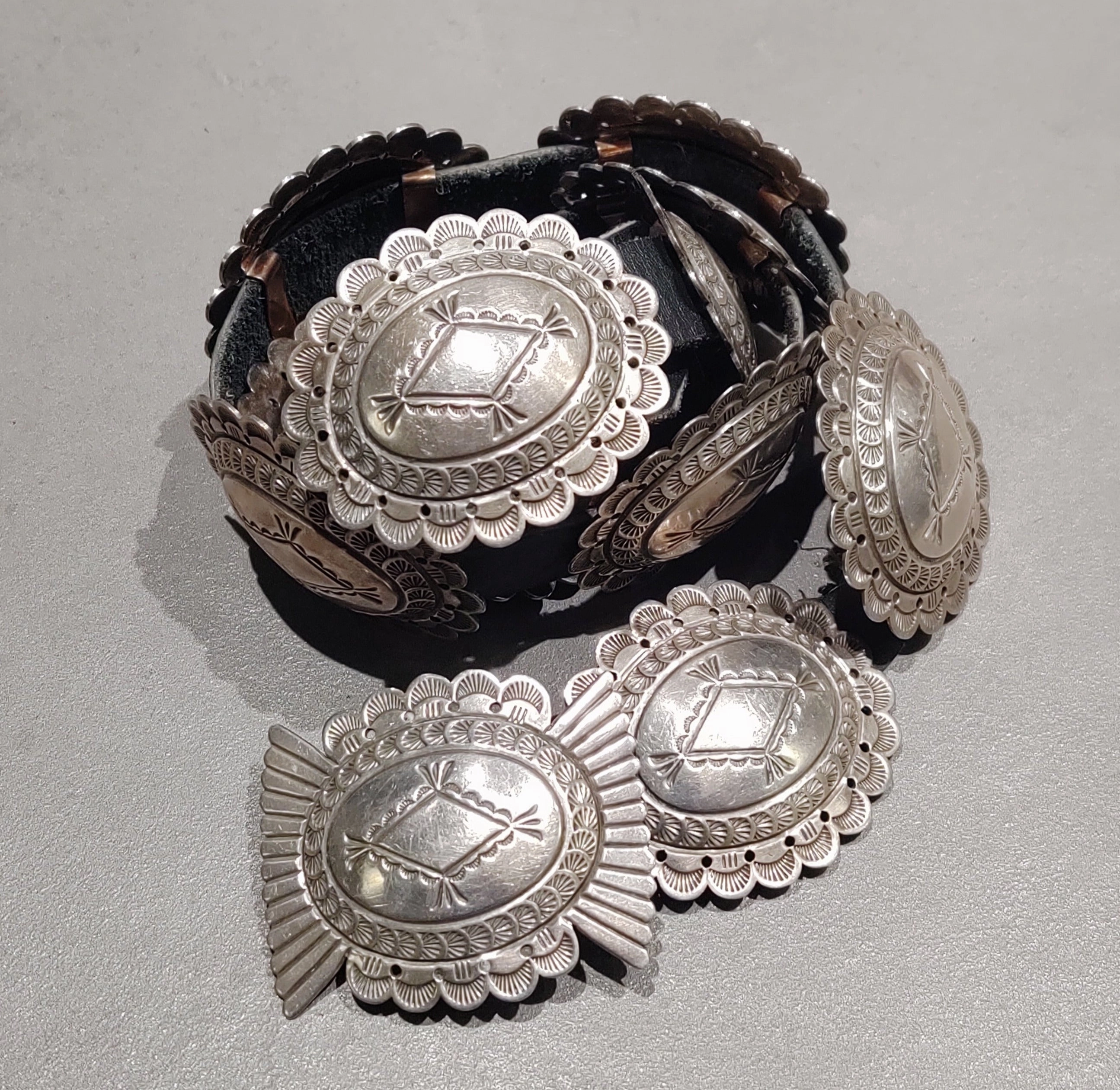 Sterling Silver Navajo Concho Belt - Handmade Native American Graceful Accessory