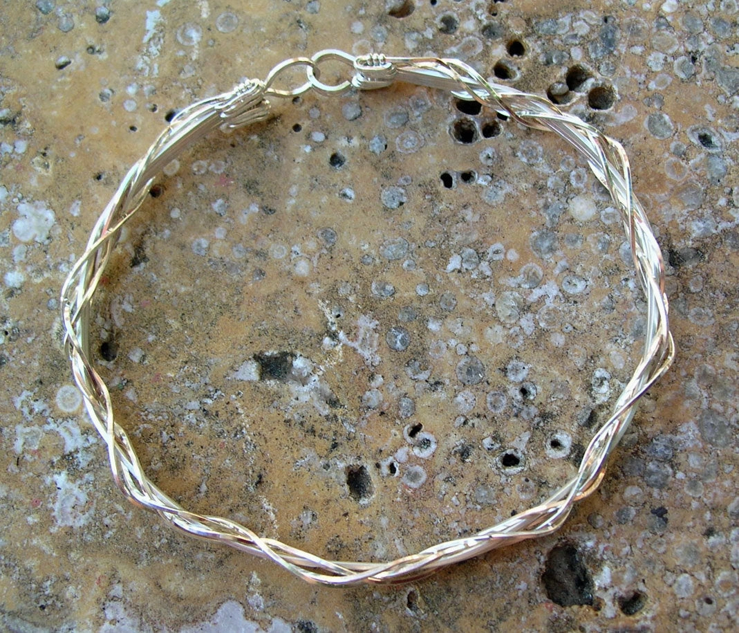 Editor's Choice Medium Grapevine Sterling Silver Wire Wrapped Bracelet