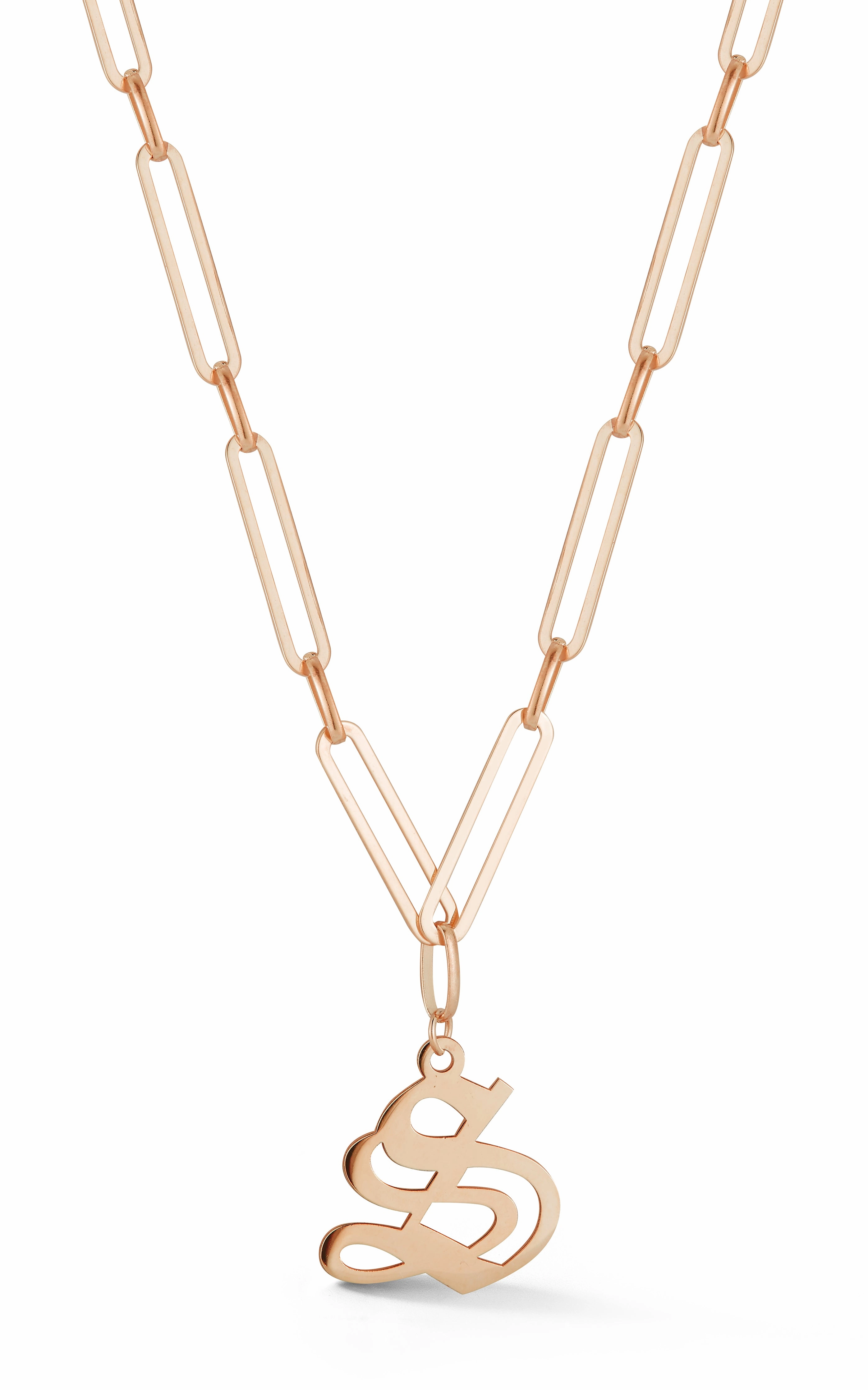 Old English Initial Link Necklace City Accent