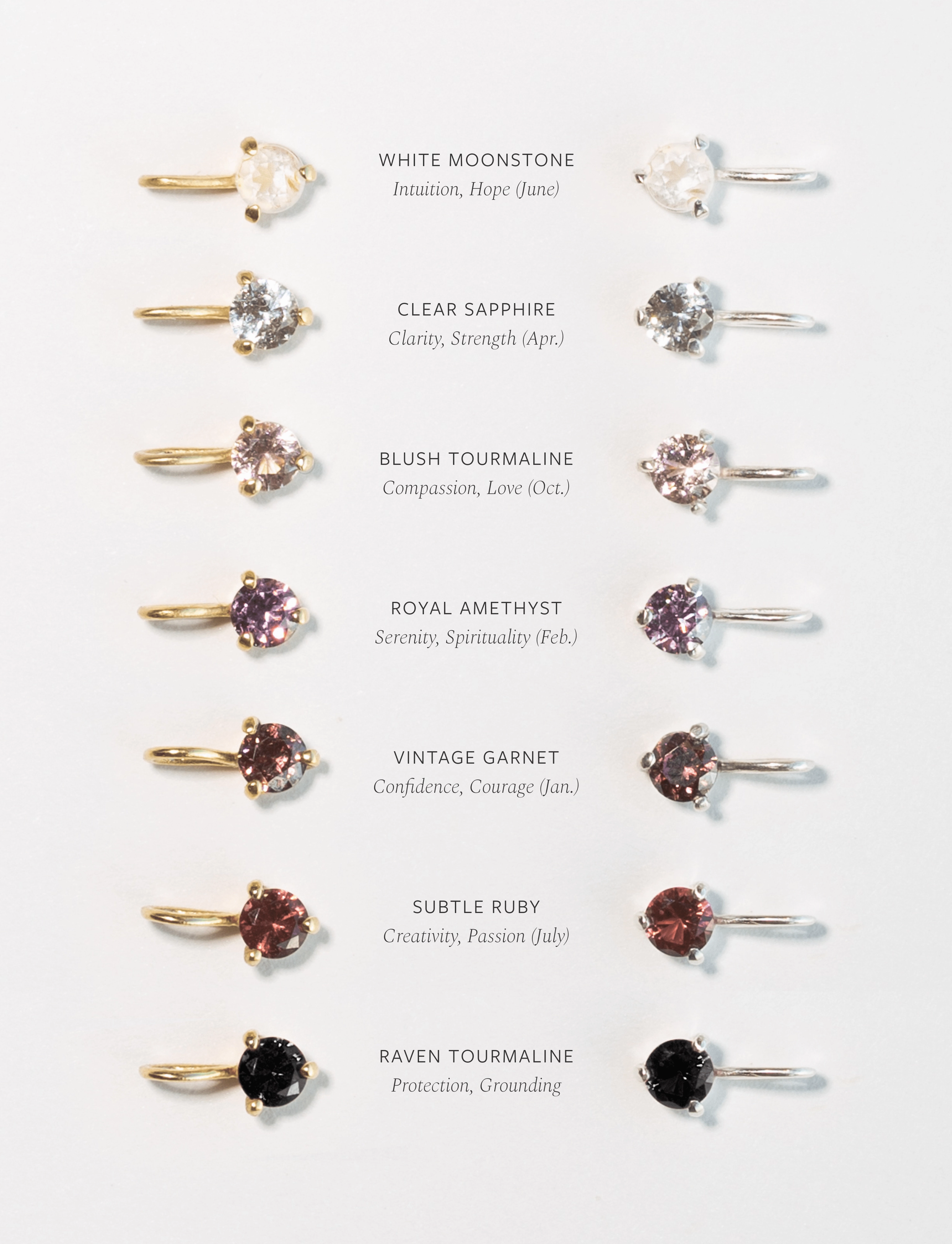 Aura Birthstone Necklace & Studs Set Fashion Glow Classic Beauty