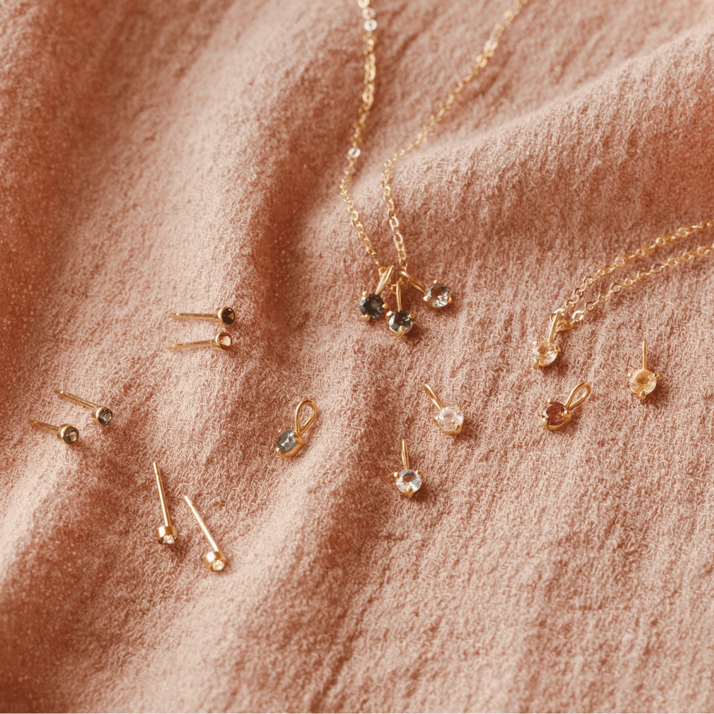 Quick Fit Aura Birthstone Necklace & Studs Set