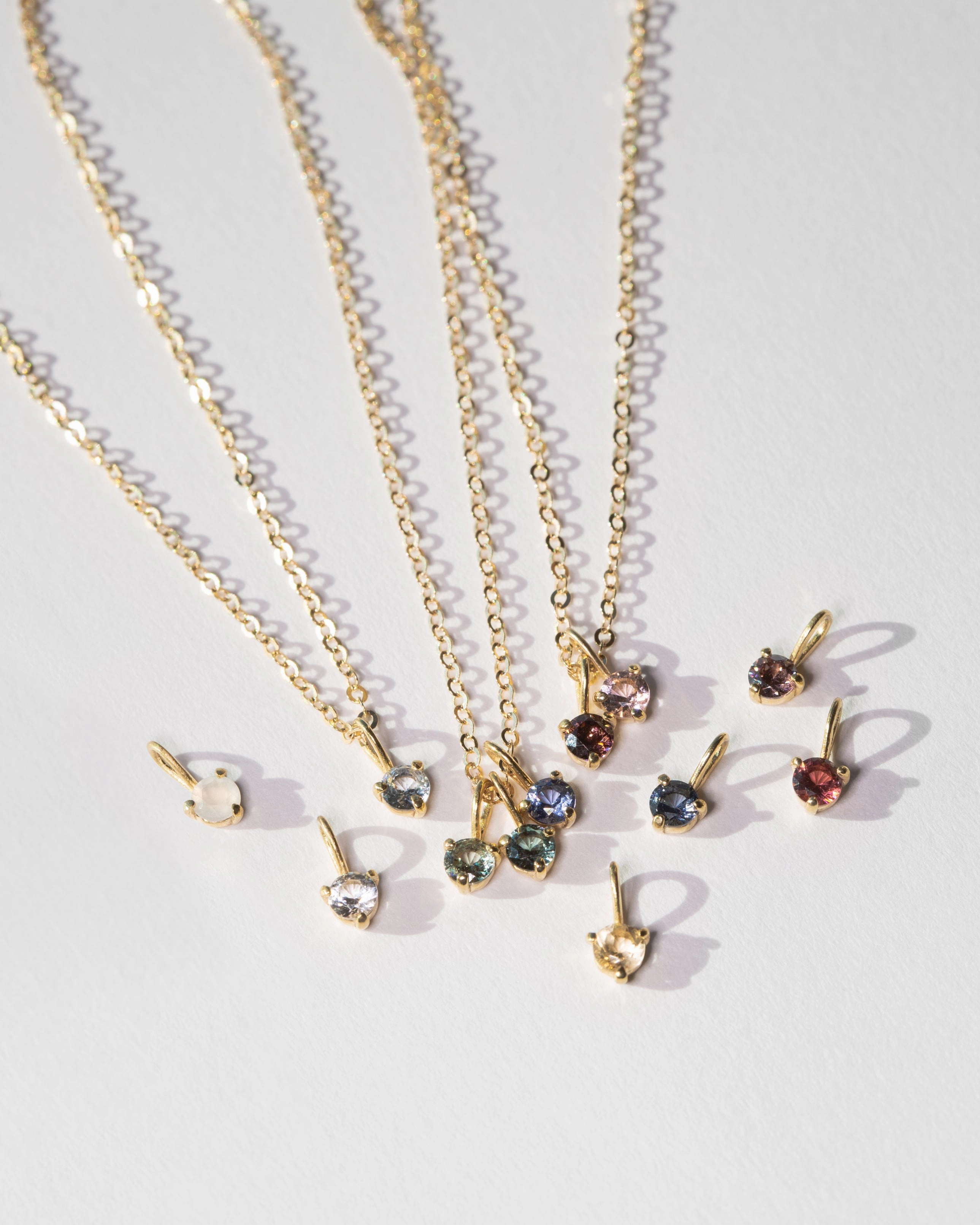 Aura Birthstone Necklace & Studs Set Retro Mood Effortless Fit