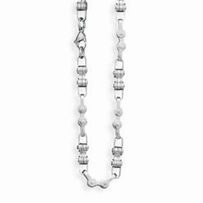 AzureBella Jewelry Bicycle Chain Necklace 316L Surgical Steel 24-inch Length Glamour Appeal Chic Spark
