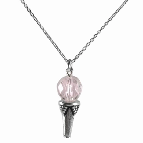 Bold Pieces Design AzureBella Jewelry Ice Cream Cone Necklace Sterling Silver Strawberry Frost, 16-inch Chain Included