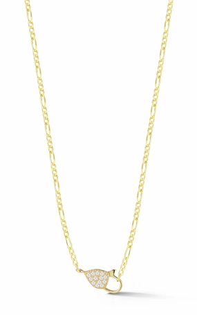 Pav?? Clasp Link Necklace Lightweight Choice Family Occasion