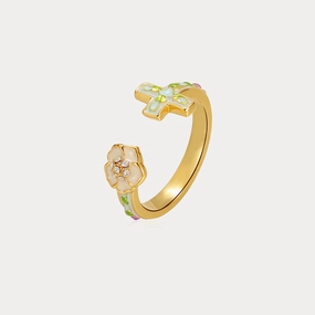 Cross Grape Vine Ring Medieval Design Minimal Harmony