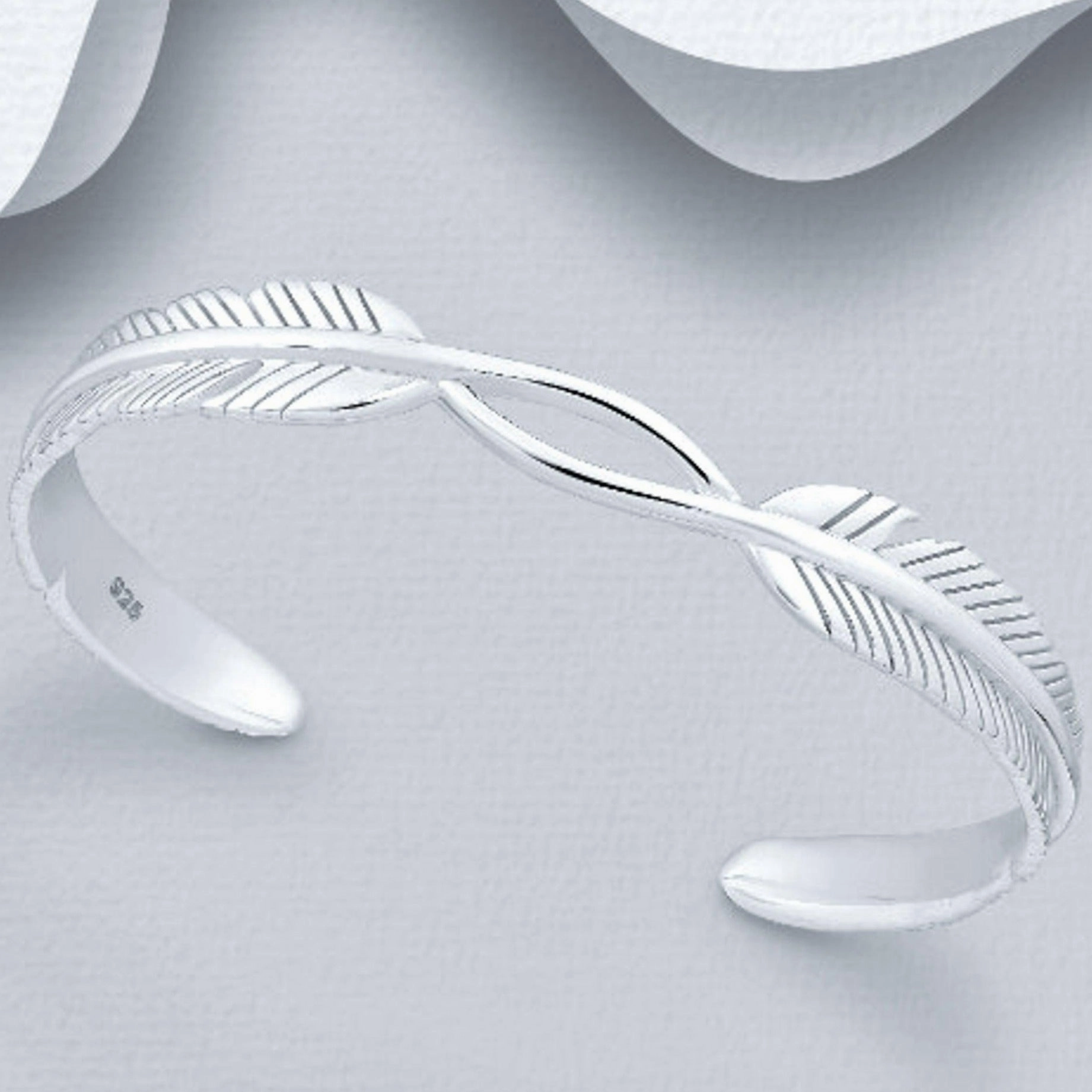 Essential Accessory Sterling Silver Feather Cuff