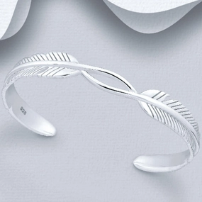 Essential Accessory Sterling Silver Feather Cuff