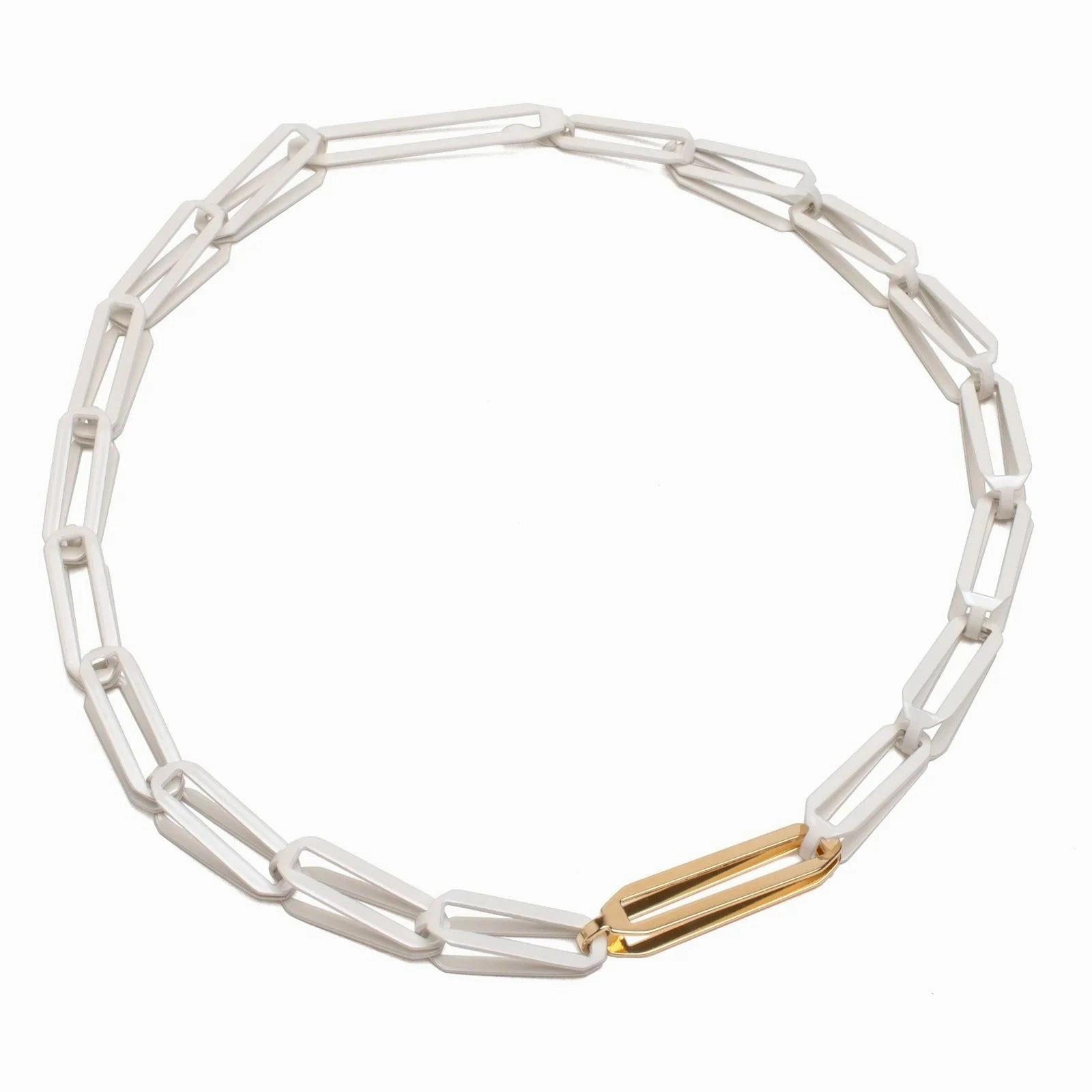 For Office Long Link Chain - Small, Cream w/Gold